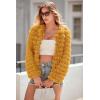 imagePRETTYGARDEN Womens Winter Coats Fashion Faux Fur Long Sleeve Fleece Shaggy Lightweight Fall Cropped Jacket OuterwearYellow