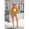 imagePRETTYGARDEN Womens Winter Coats Fashion Faux Fur Long Sleeve Fleece Shaggy Lightweight Fall Cropped Jacket OuterwearYellow