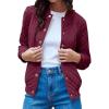 imagePRETTYGARDEN Womens Fall Fashion Jacket Long Sleeve Button Down Trendy Casual Outerwear Clothes Winter Coats with PocketsWine Red