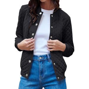 imagePRETTYGARDEN Womens Fall Fashion Jacket Long Sleeve Button Down Trendy Casual Outerwear Clothes Winter Coats with PocketsBlack