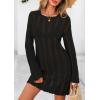 imagePRETTYGARDEN Womens Swimsuit Cover Up 2025 Summer Bathing Suit Swimwear Crochet Knit Dress Fashion Beach Vacation ClothesBlack