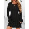 imagePRETTYGARDEN Womens Swimsuit Cover Up 2025 Summer Bathing Suit Swimwear Crochet Knit Dress Fashion Beach Vacation ClothesBlack