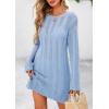 imagePRETTYGARDEN Womens Swimsuit Cover Up 2025 Summer Bathing Suit Swimwear Crochet Knit Dress Fashion Beach Vacation ClothesBlue