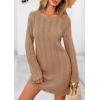 imagePRETTYGARDEN Womens Swimsuit Cover Up 2025 Summer Bathing Suit Swimwear Crochet Knit Dress Fashion Beach Vacation ClothesDark Khaki