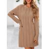 imagePRETTYGARDEN Womens Swimsuit Cover Up 2025 Summer Bathing Suit Swimwear Crochet Knit Dress Fashion Beach Vacation ClothesDark Khaki
