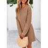 imagePRETTYGARDEN Womens Swimsuit Cover Up 2025 Summer Bathing Suit Swimwear Crochet Knit Dress Fashion Beach Vacation ClothesDark Khaki