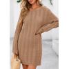 imagePRETTYGARDEN Womens Swimsuit Cover Up 2025 Summer Bathing Suit Swimwear Crochet Knit Dress Fashion Beach Vacation ClothesDark Khaki