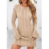 imagePRETTYGARDEN Womens Swimsuit Cover Up 2025 Summer Bathing Suit Swimwear Crochet Knit Dress Fashion Beach Vacation ClothesLight Khaki