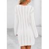 imagePRETTYGARDEN Womens Swimsuit Cover Up 2025 Summer Bathing Suit Swimwear Crochet Knit Dress Fashion Beach Vacation ClothesWhite