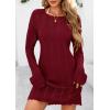 imagePRETTYGARDEN Womens Swimsuit Cover Up 2025 Summer Bathing Suit Swimwear Crochet Knit Dress Fashion Beach Vacation ClothesWine Red