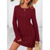 imagePRETTYGARDEN Womens Swimsuit Cover Up 2025 Summer Bathing Suit Swimwear Crochet Knit Dress Fashion Beach Vacation ClothesWine Red