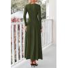 imagePRETTYGARDEN Casual Maxi Dress for Women 2025 Spring Fashion Long Sleeve Button Fit and Flare Long Flowy DressesArmy Green