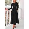 imagePRETTYGARDEN Casual Maxi Dress for Women 2025 Spring Fashion Long Sleeve Button Fit and Flare Long Flowy DressesBlack