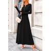 imagePRETTYGARDEN Casual Maxi Dress for Women 2025 Spring Fashion Long Sleeve Button Fit and Flare Long Flowy DressesBlack