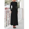 imagePRETTYGARDEN Casual Maxi Dress for Women 2025 Spring Fashion Long Sleeve Button Fit and Flare Long Flowy DressesBlack