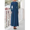 imagePRETTYGARDEN Casual Maxi Dress for Women 2025 Spring Fashion Long Sleeve Button Fit and Flare Long Flowy DressesDark Blue
