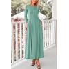 imagePRETTYGARDEN Casual Maxi Dress for Women 2025 Spring Fashion Long Sleeve Button Fit and Flare Long Flowy DressesFruit Green