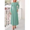imagePRETTYGARDEN Casual Maxi Dress for Women 2025 Spring Fashion Long Sleeve Button Fit and Flare Long Flowy DressesFruit Green