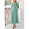 imagePRETTYGARDEN Casual Maxi Dress for Women 2025 Spring Fashion Long Sleeve Button Fit and Flare Long Flowy DressesFruit Green