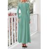 imagePRETTYGARDEN Casual Maxi Dress for Women 2025 Spring Fashion Long Sleeve Button Fit and Flare Long Flowy DressesFruit Green
