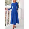 imagePRETTYGARDEN Casual Maxi Dress for Women 2025 Spring Fashion Long Sleeve Button Fit and Flare Long Flowy DressesRoyal Blue