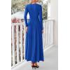 imagePRETTYGARDEN Casual Maxi Dress for Women 2025 Spring Fashion Long Sleeve Button Fit and Flare Long Flowy DressesRoyal Blue