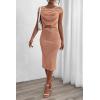 imagePRETTYGARDEN Womens Long Sleeve Midi Bodycon Dresses Casual Crewneck Cut Out Ribbed Knit Fitted Pencil DressStriped Brick Red