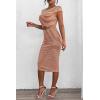 imagePRETTYGARDEN Womens Long Sleeve Midi Bodycon Dresses Casual Crewneck Cut Out Ribbed Knit Fitted Pencil DressStriped Brick Red