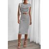 imagePRETTYGARDEN Womens Long Sleeve Midi Bodycon Dresses Casual Crewneck Cut Out Ribbed Knit Fitted Pencil DressStriped Grey