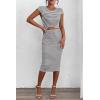 imagePRETTYGARDEN Womens Long Sleeve Midi Bodycon Dresses Casual Crewneck Cut Out Ribbed Knit Fitted Pencil DressStriped Grey
