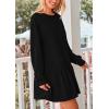 imagePRETTYGARDEN Womens Patchwork Sweatshirt Dress Spring Casual Long Sleeve Crewneck Pullover Cute Babydoll Mini DressesBlack