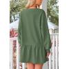 imagePRETTYGARDEN Womens Patchwork Sweatshirt Dress Spring Casual Long Sleeve Crewneck Pullover Cute Babydoll Mini DressesGreen