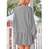 imagePRETTYGARDEN Womens Patchwork Sweatshirt Dress Spring Casual Long Sleeve Crewneck Pullover Cute Babydoll Mini DressesGrey