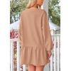 imagePRETTYGARDEN Womens Patchwork Sweatshirt Dress Spring Casual Long Sleeve Crewneck Pullover Cute Babydoll Mini DressesNude Pink