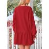 imagePRETTYGARDEN Womens Patchwork Sweatshirt Dress Spring Casual Long Sleeve Crewneck Pullover Cute Babydoll Mini DressesRed
