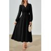 imagePRTTYGARDEN Womens Long Sleeve Maxi Dress 2025 Spring Trendy Elegant V Neck Flowy Wedding Guest Holiday Formal Long DressesBlack