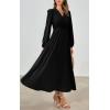 imagePRTTYGARDEN Womens Long Sleeve Maxi Dress 2025 Spring Trendy Elegant V Neck Flowy Wedding Guest Holiday Formal Long DressesBlack