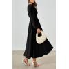 imagePRTTYGARDEN Womens Long Sleeve Maxi Dress 2025 Spring Trendy Elegant V Neck Flowy Wedding Guest Holiday Formal Long DressesBlack