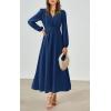 imagePRTTYGARDEN Womens Long Sleeve Maxi Dress 2025 Spring Trendy Elegant V Neck Flowy Wedding Guest Holiday Formal Long DressesDark Blue