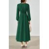 imagePRTTYGARDEN Womens Long Sleeve Maxi Dress 2025 Spring Trendy Elegant V Neck Flowy Wedding Guest Holiday Formal Long DressesDark Green