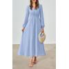 imagePRTTYGARDEN Womens Long Sleeve Maxi Dress 2025 Spring Trendy Elegant V Neck Flowy Wedding Guest Holiday Formal Long DressesLight Blue