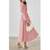 imagePRTTYGARDEN Womens Long Sleeve Maxi Dress 2025 Spring Trendy Elegant V Neck Flowy Wedding Guest Holiday Formal Long DressesPink