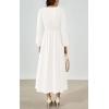imagePRTTYGARDEN Womens Long Sleeve Maxi Dress 2025 Spring Trendy Elegant V Neck Flowy Wedding Guest Holiday Formal Long DressesWhite