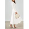 imagePRTTYGARDEN Womens Long Sleeve Maxi Dress 2025 Spring Trendy Elegant V Neck Flowy Wedding Guest Holiday Formal Long DressesWhite