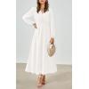 imagePRTTYGARDEN Womens Long Sleeve Maxi Dress 2025 Spring Trendy Elegant V Neck Flowy Wedding Guest Holiday Formal Long DressesWhite