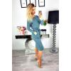 imagePRETTYGARDEN Womens Fall Bodycon Party Dress Casual Long Sleeve Tie Waist Fitted Sheath Pencil Dresses with PocketsGrey Blue