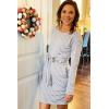 imagePRETTYGARDEN Womens Fall Bodycon Party Dress Casual Long Sleeve Tie Waist Fitted Sheath Pencil Dresses with PocketsStripe Blue