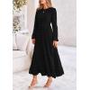 imagePRETTYGARDEN Womens Fall Spring Elegant Long Sleeve Maxi Dress Swiss Dot A Line Flowy Casual Holiday Party Going Out DressesBlack