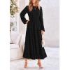 imagePRETTYGARDEN Womens Fall Spring Elegant Long Sleeve Maxi Dress Swiss Dot A Line Flowy Casual Holiday Party Going Out DressesBlack