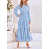 imagePRETTYGARDEN Womens Fall Spring Elegant Long Sleeve Maxi Dress Swiss Dot A Line Flowy Casual Holiday Party Going Out DressesLight Blue